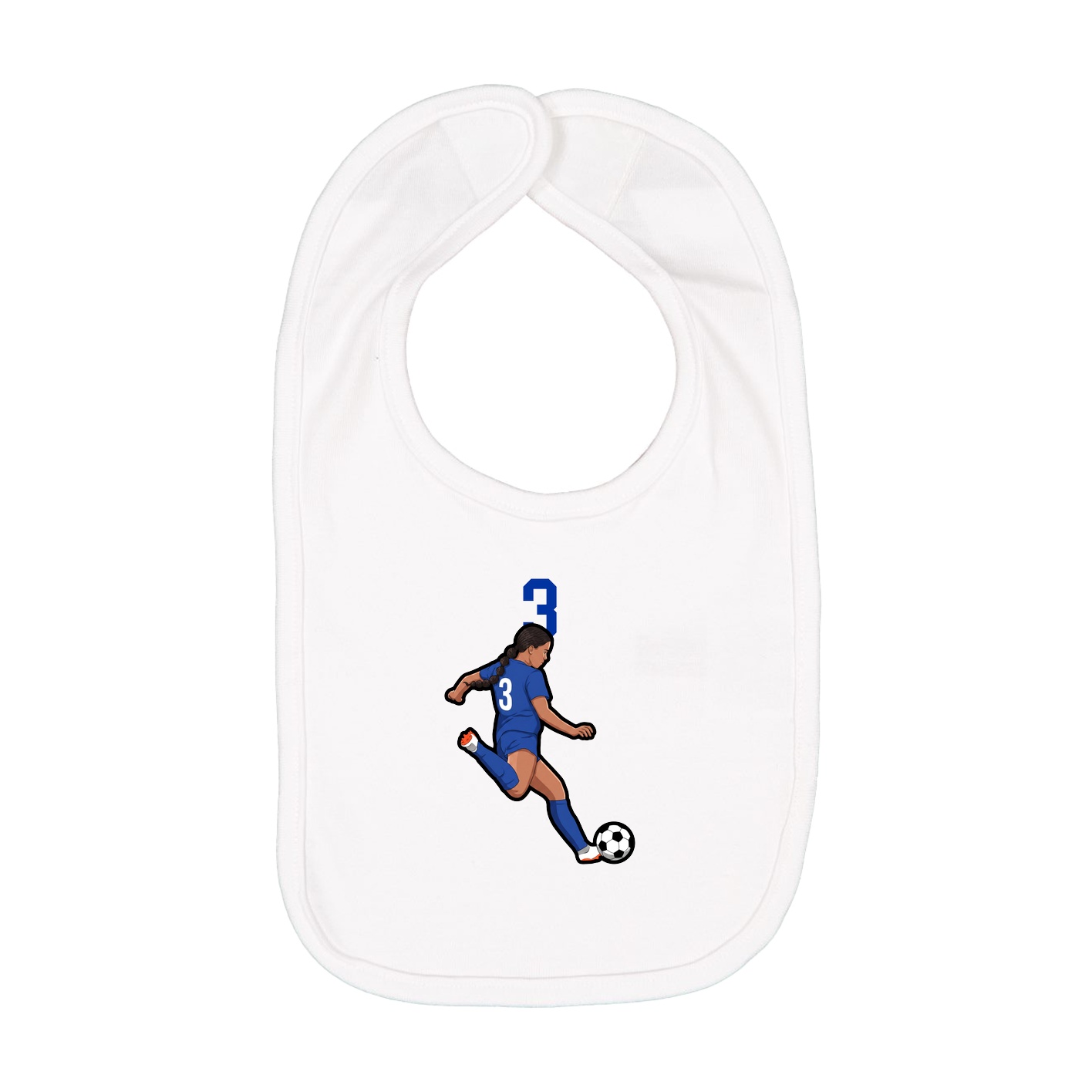 Infant Bib — Number Top in White