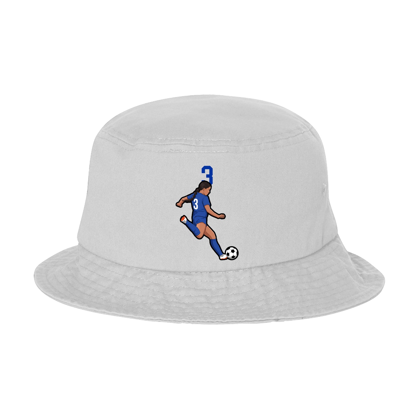 Bucket Cap — Number Top in White