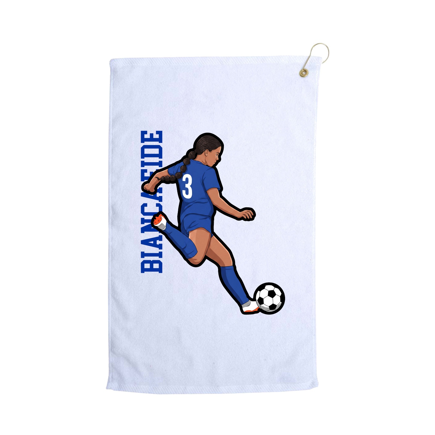 Golf Towel — Name Vertical in White