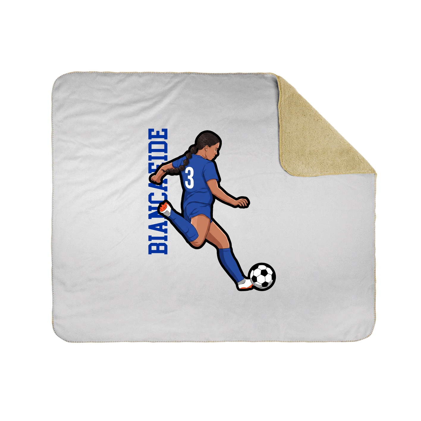 Throw Blanket — Name Vertical in White