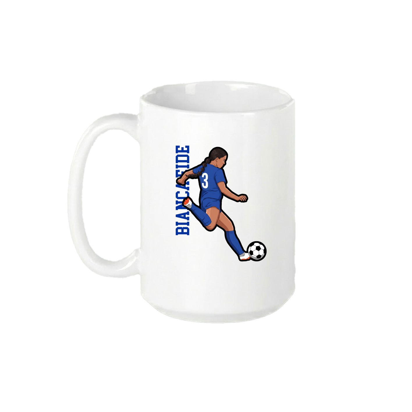 15oz Coffee Mug — Name Vertical in White