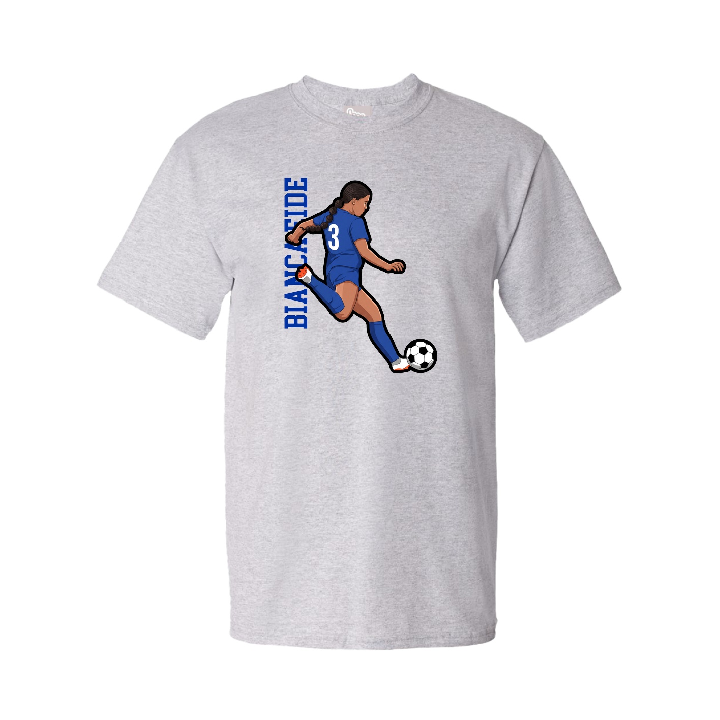 Tee — Name Vertical in Grey
