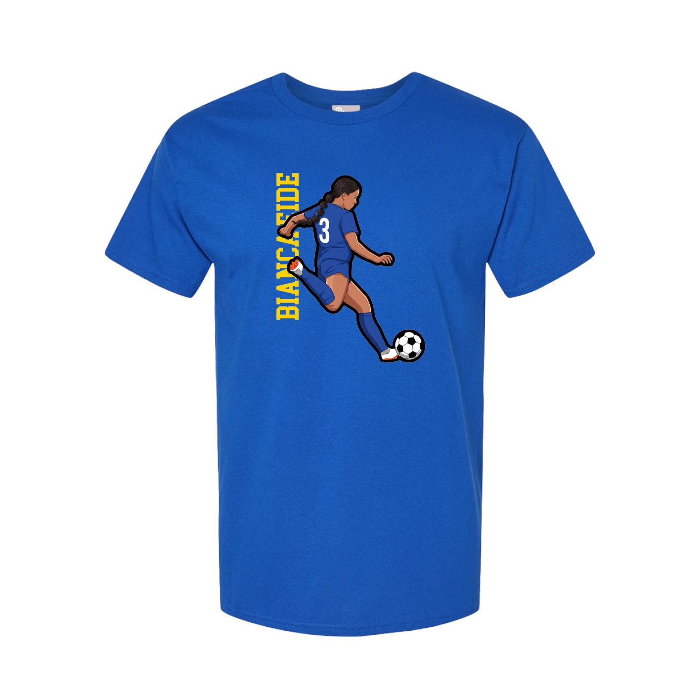 Youth Tee — Name Vertical in Royal