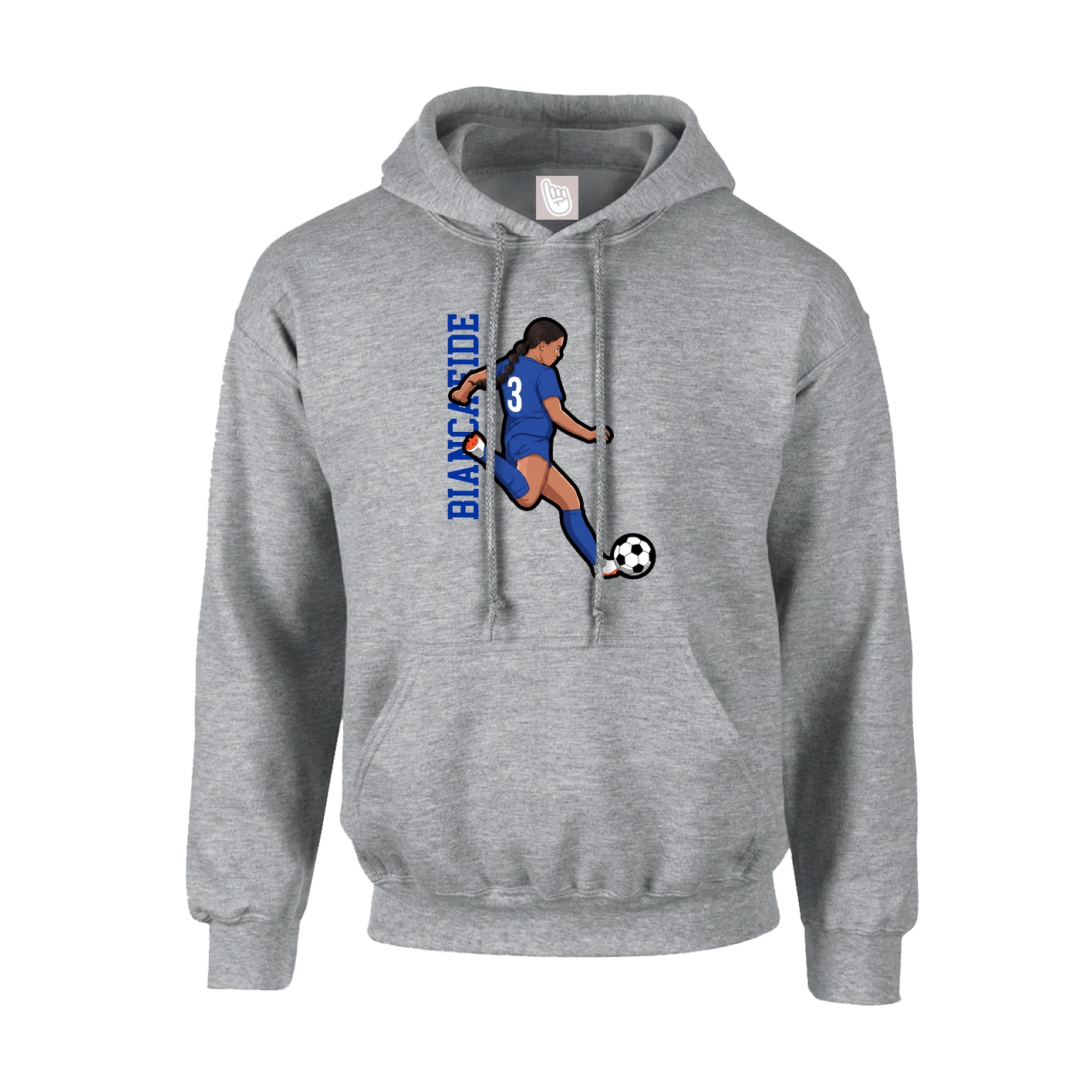 Youth Hoodie — Name Vertical in Grey