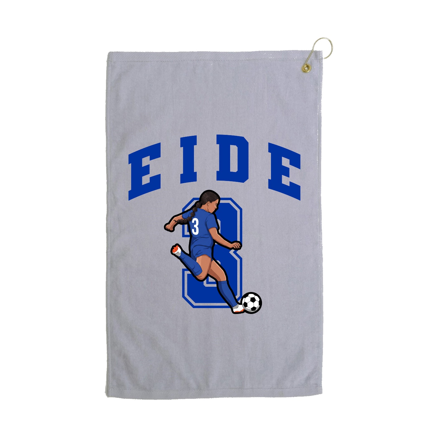 Golf Towel — Number in Grey