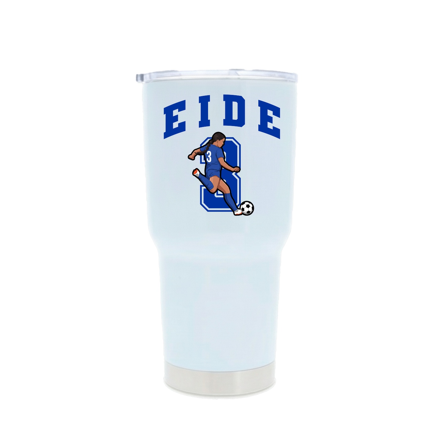 30oz Stainless Steel Tumbler — Number in White