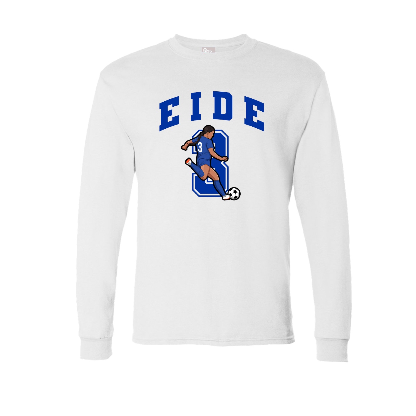 Long Sleeve Tee — Number in White