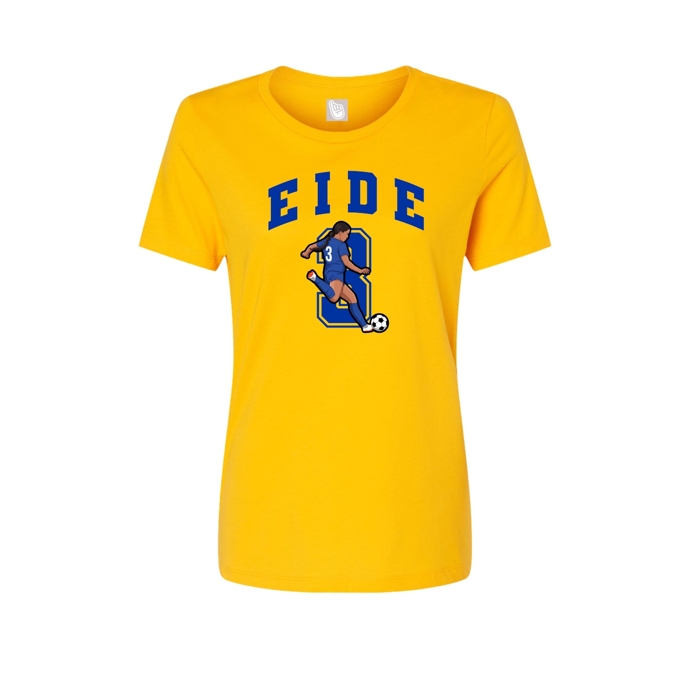 Fitted Women's Tee — Number in Gold