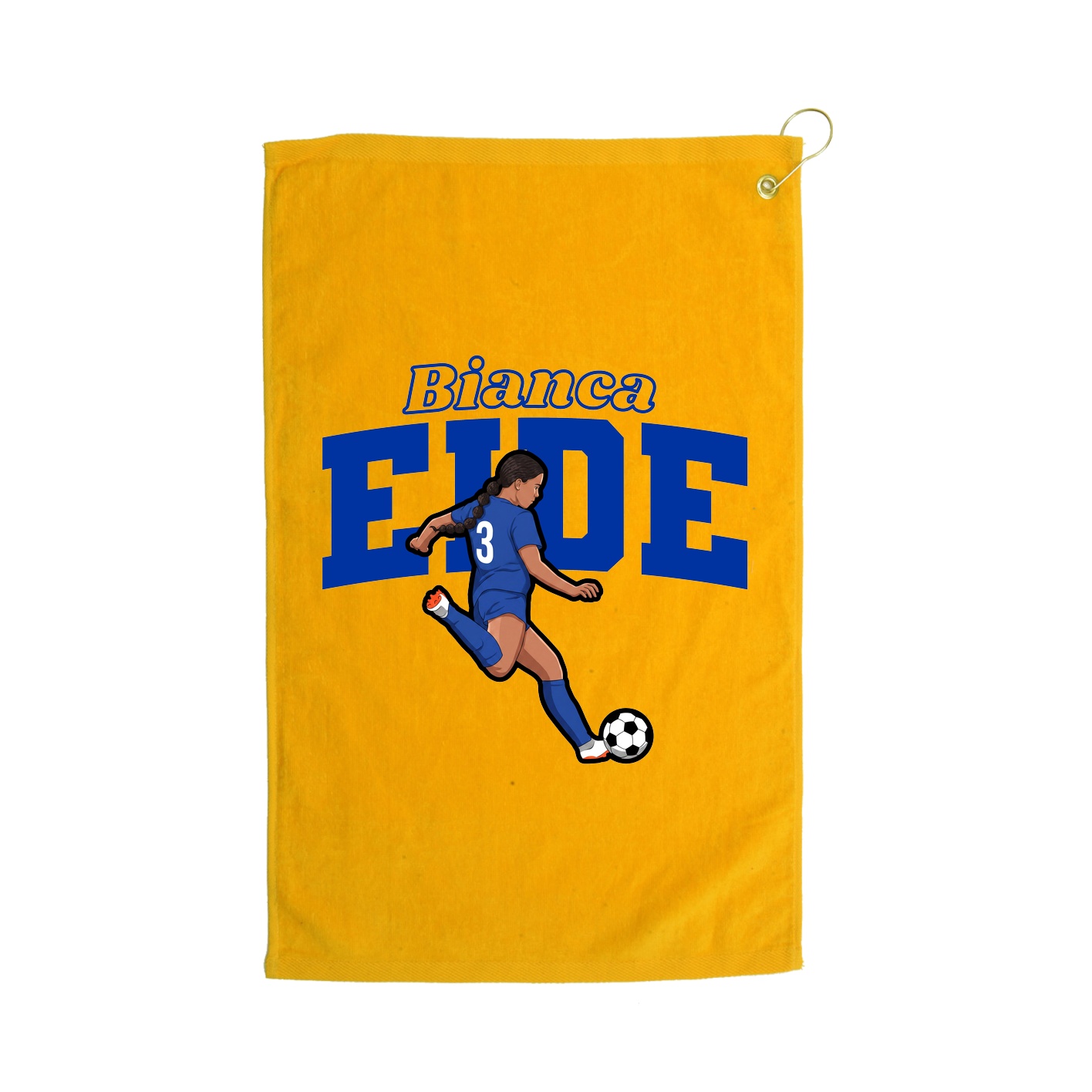 Golf Towel — Name Arch in Gold