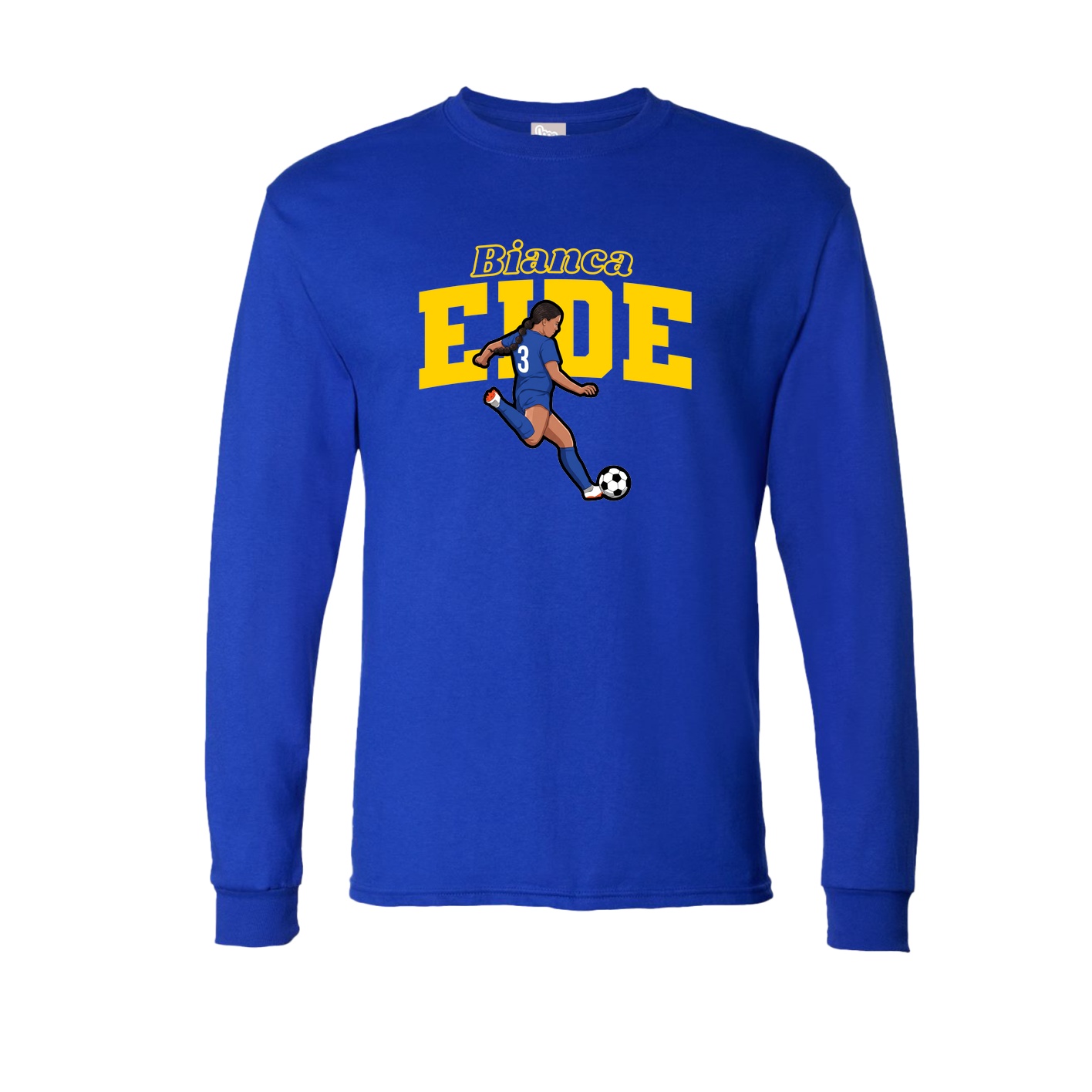 Long Sleeve Tee — Name Arch in Royal