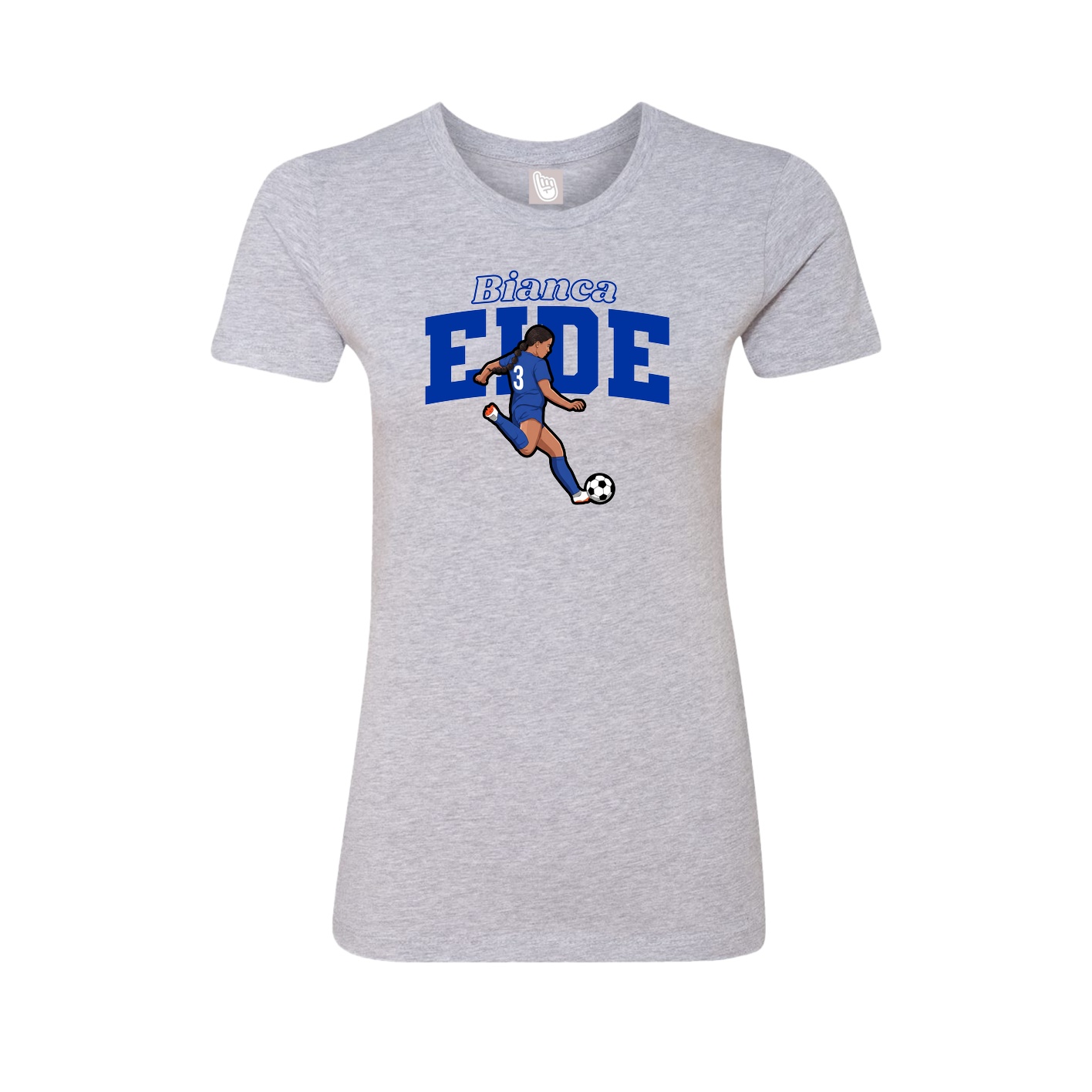 Fitted Women's Tee — Name Arch in Grey