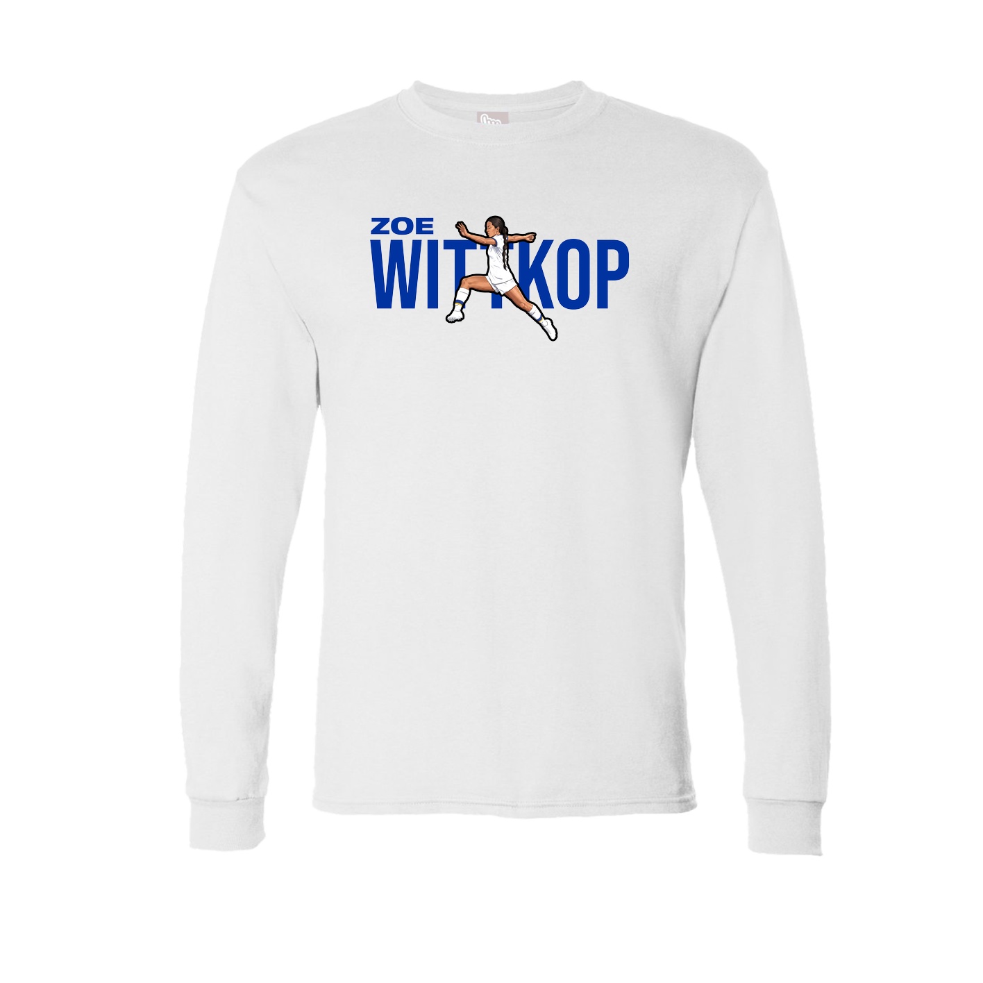 Long Sleeve Tee — Player Name in White