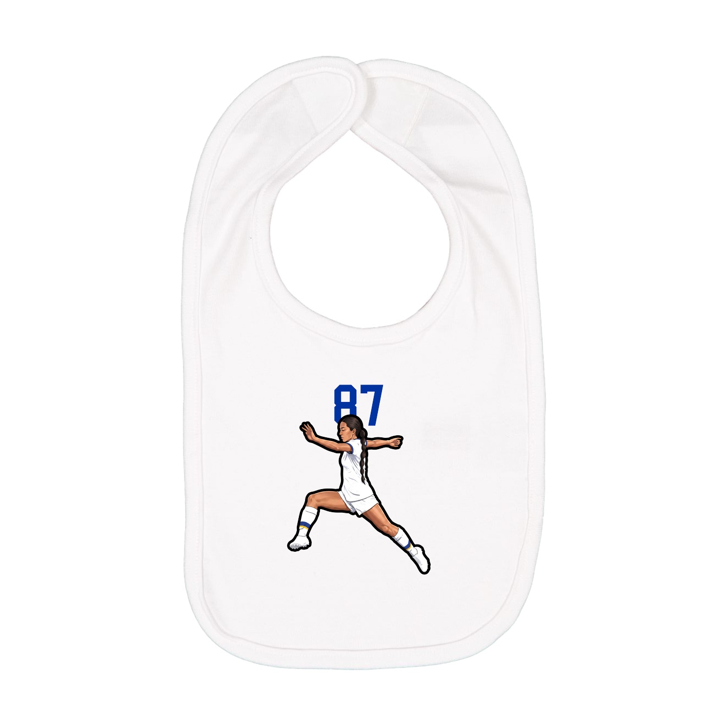 Infant Bib — Number Top in White