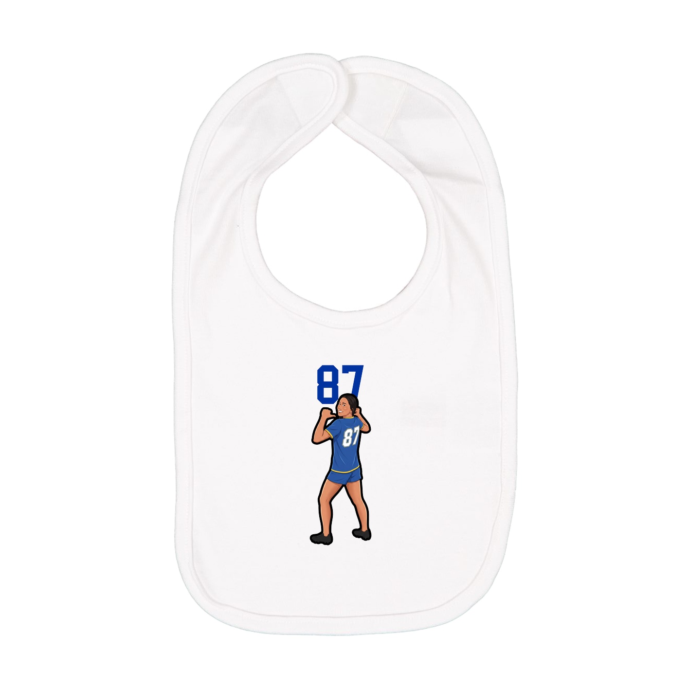 Infant Bib — Number Top in White