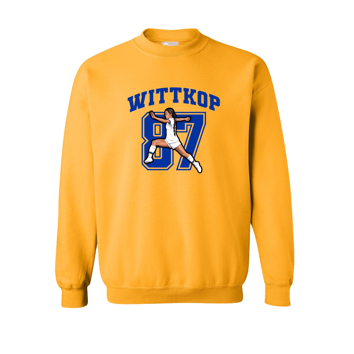 Fleece Crew — Number in Gold