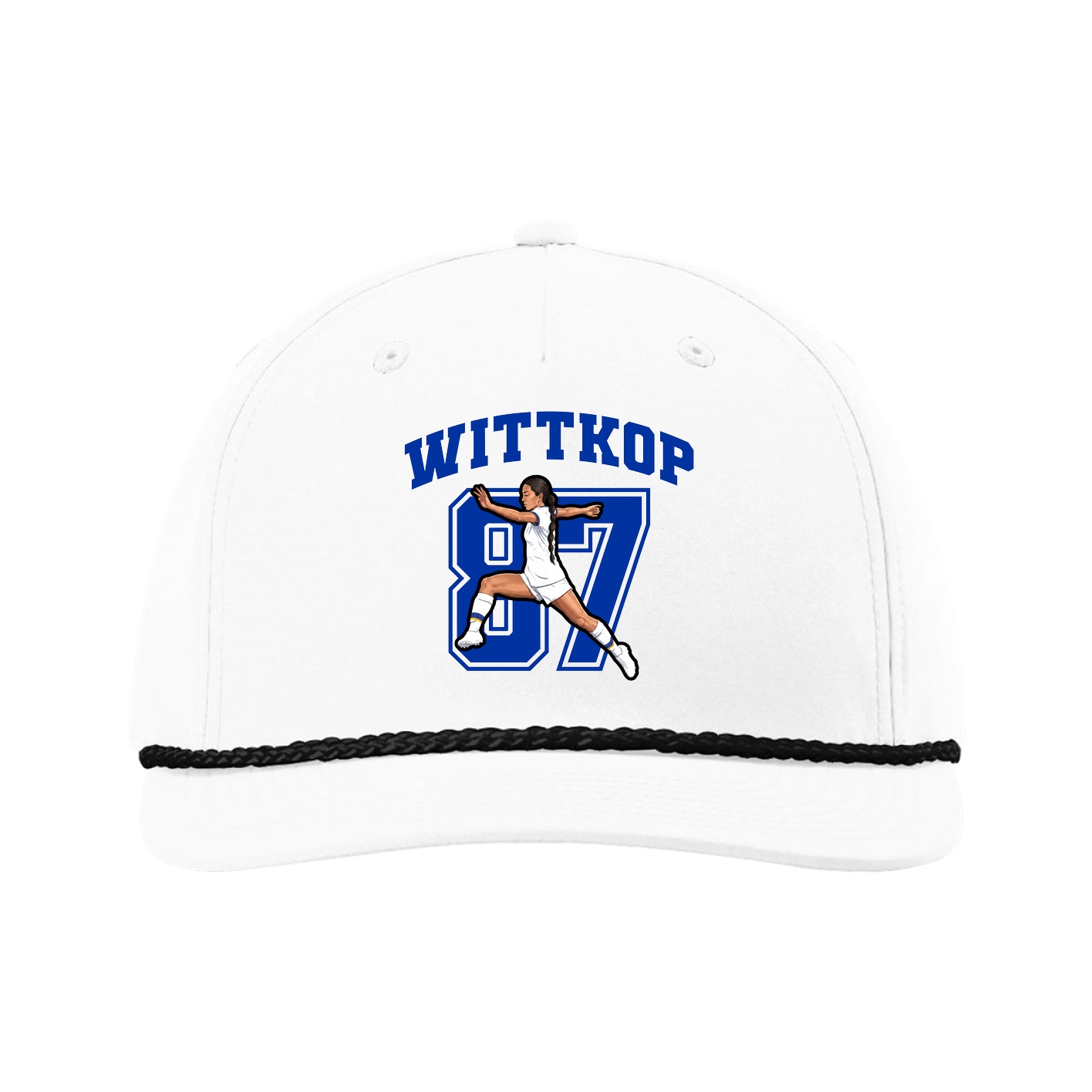 Five-Panel Classic Rope Cap — Number in White