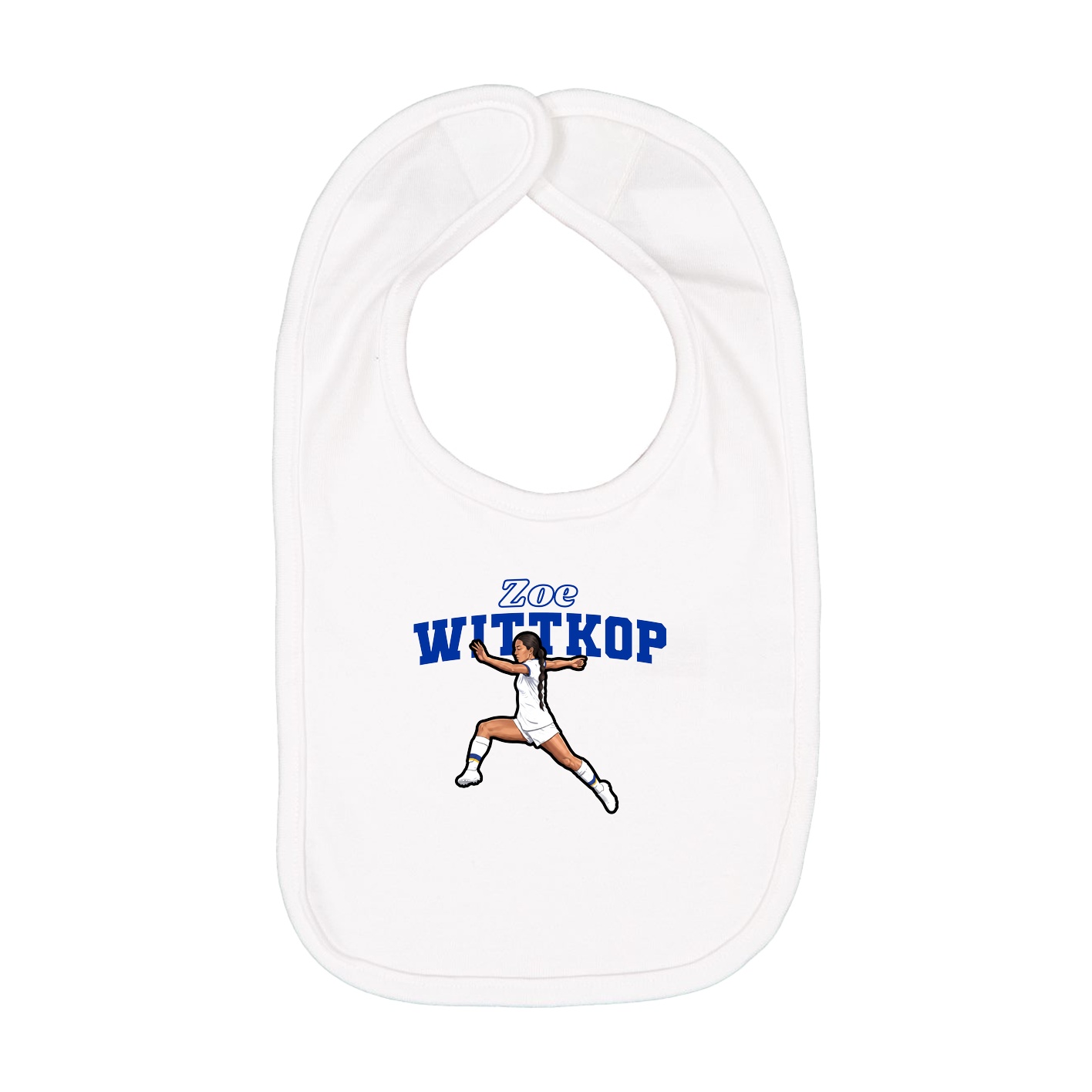 Infant Bib — Name Arch in White