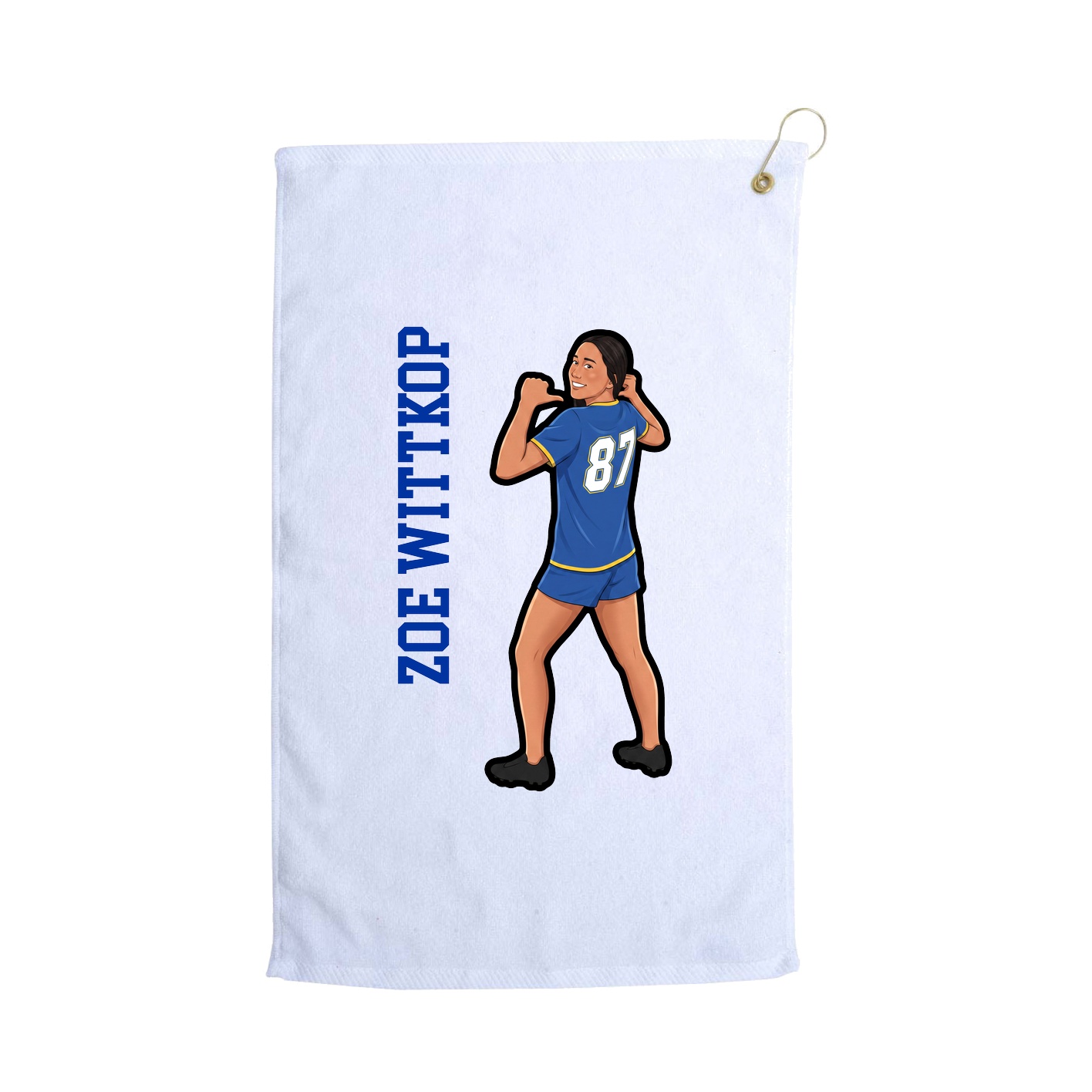Golf Towel — Name Vertical in White