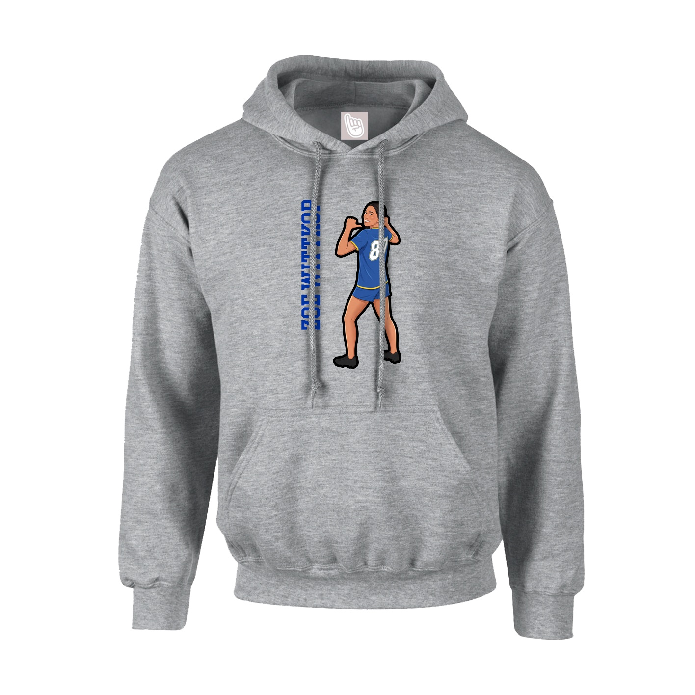 Youth Hoodie — Name Vertical in Grey