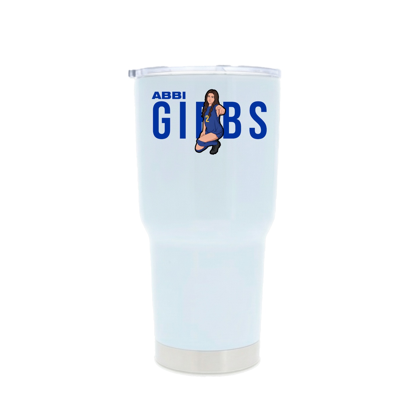 30oz Stainless Steel Tumbler — Player Name in White