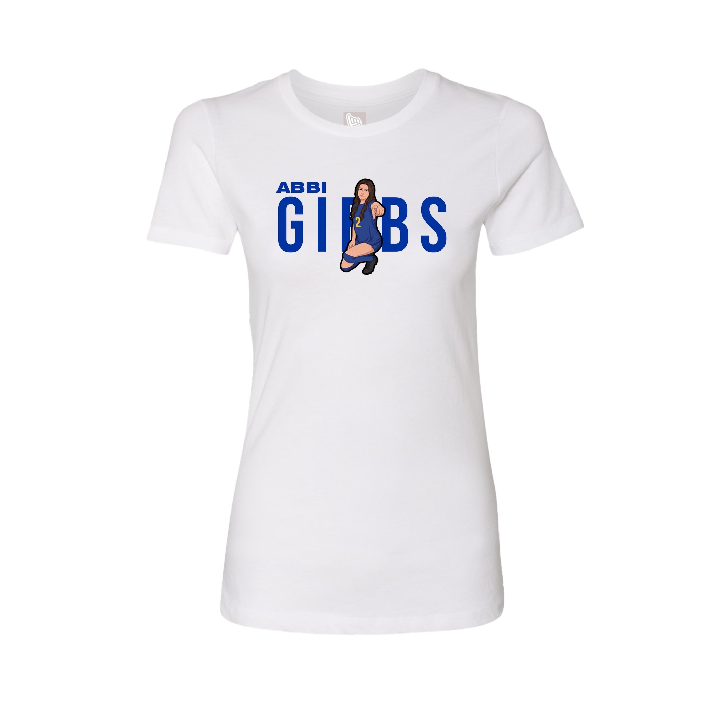 Fitted Women's Tee — Player Name in White