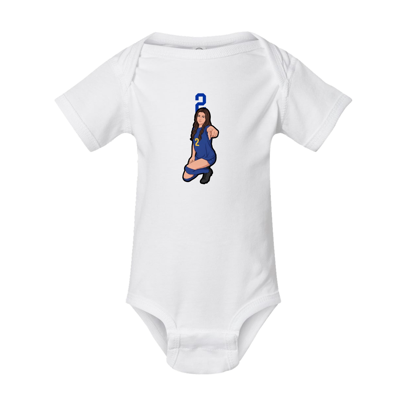 Baby Onesie — Number Top in White