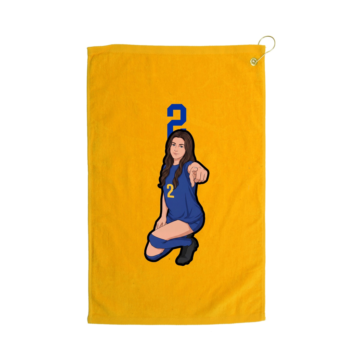 Golf Towel — Number Top in Gold
