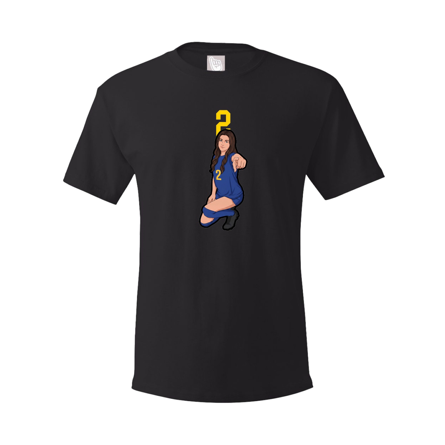 Youth Tee — Number Top in Black