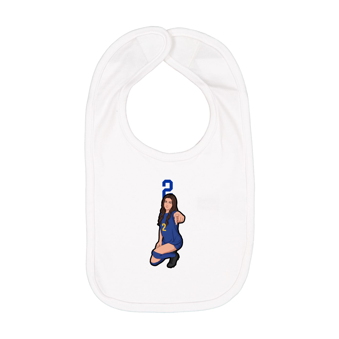 Infant Bib — Number Top in White