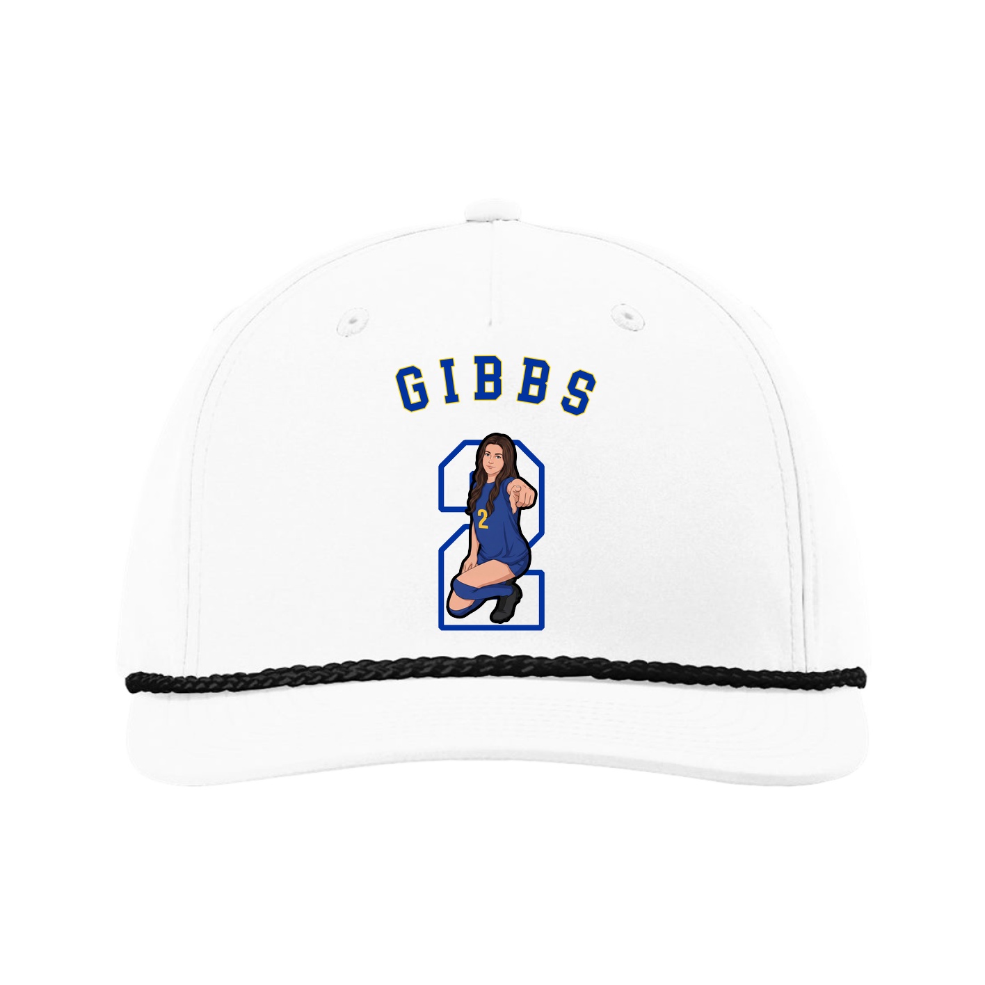 Five-Panel Classic Rope Cap — Shirsey Arch in White