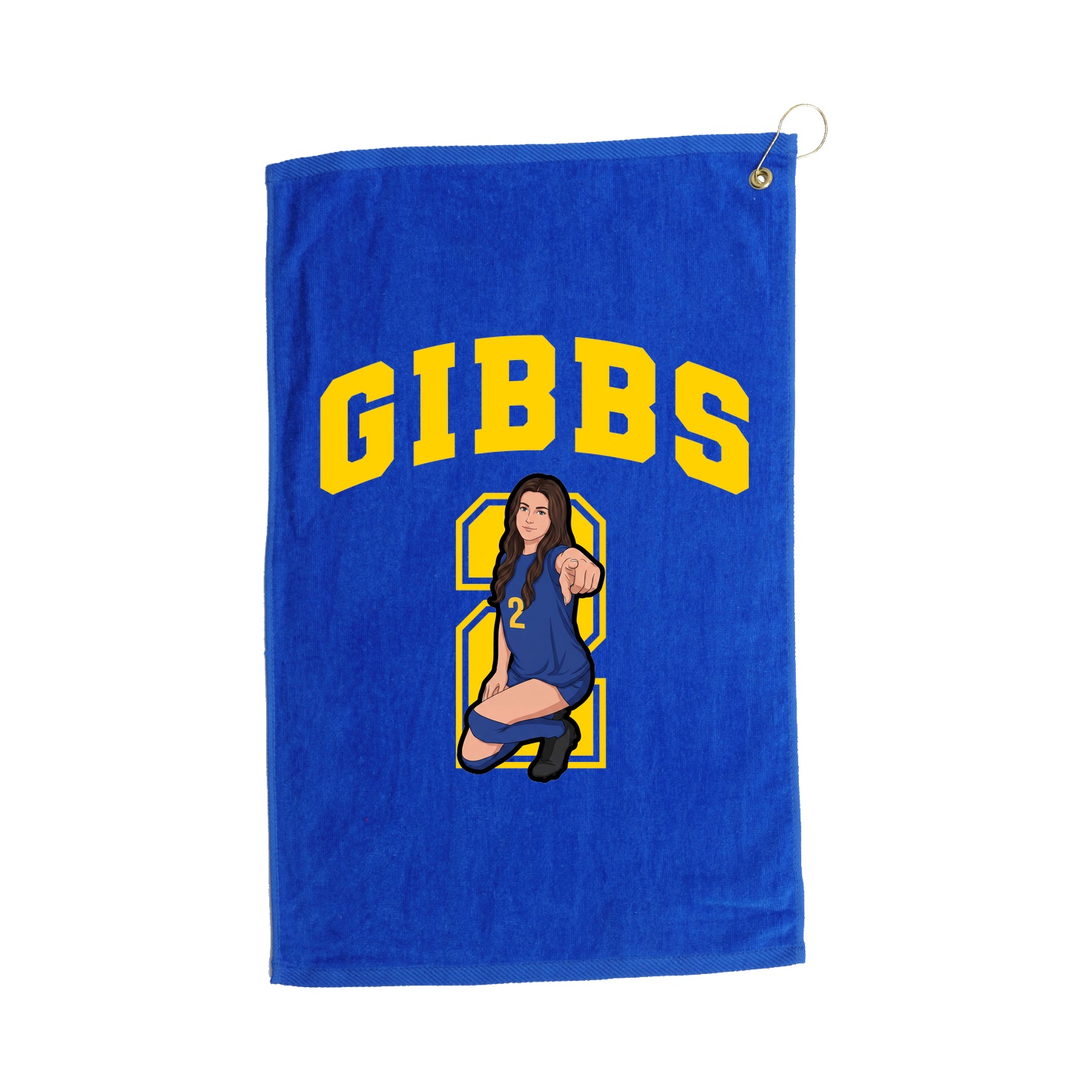 Golf Towel — Number in Royal