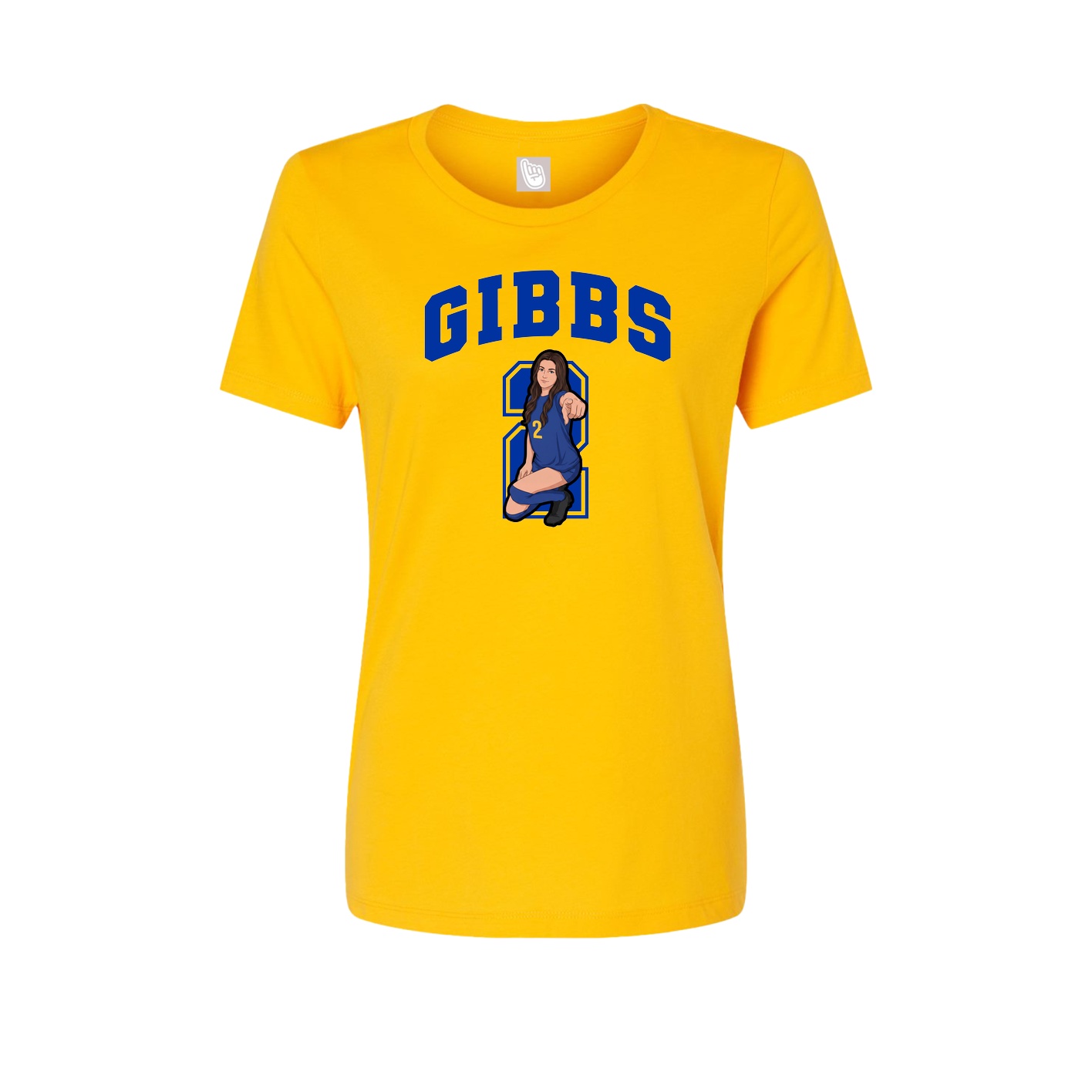 Fitted Women's Tee — Number in Gold