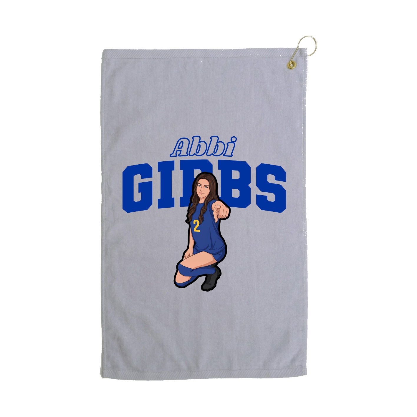 Golf Towel — Name Arch in Grey