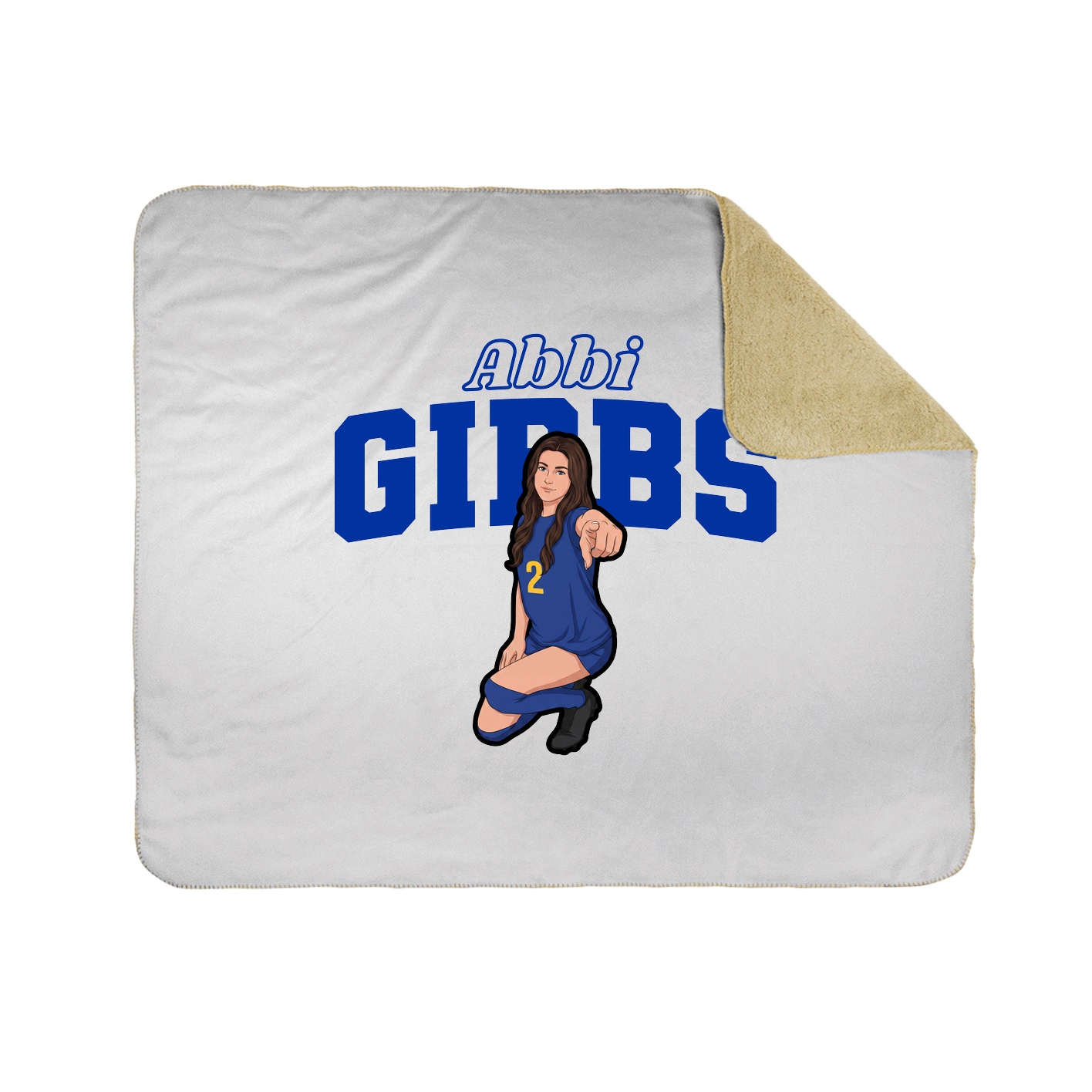 Throw Blanket — Name Arch in White