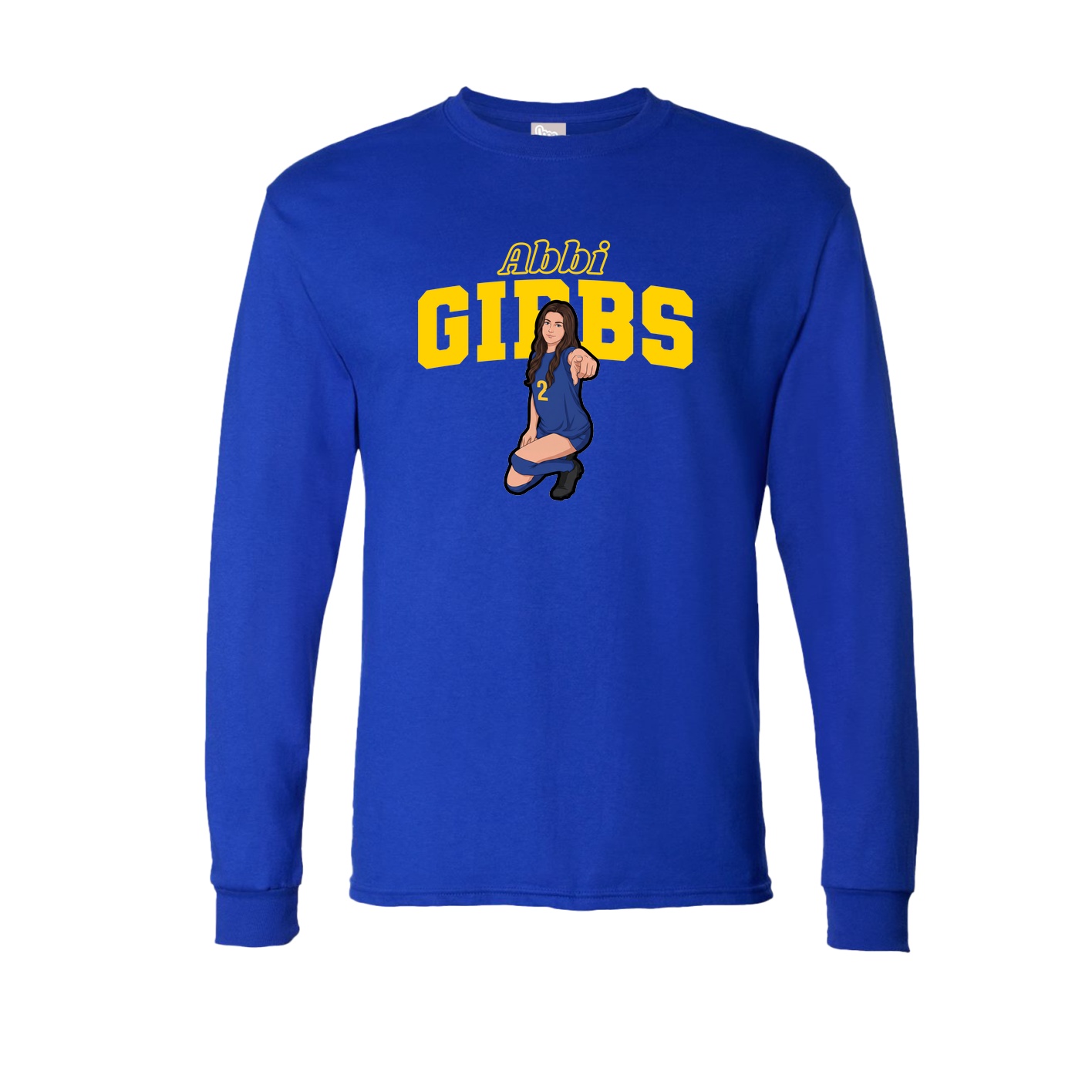 Long Sleeve Tee — Name Arch in Royal
