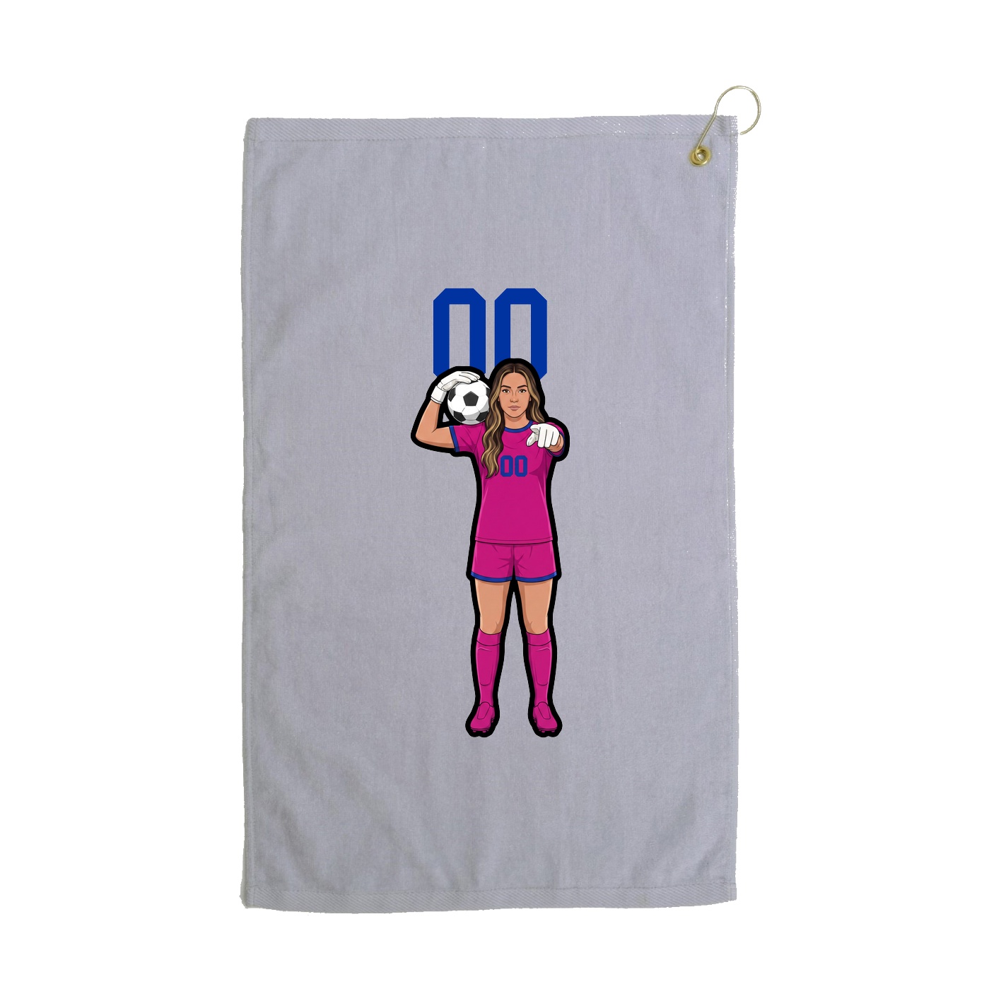 Golf Towel — Number Top in Grey