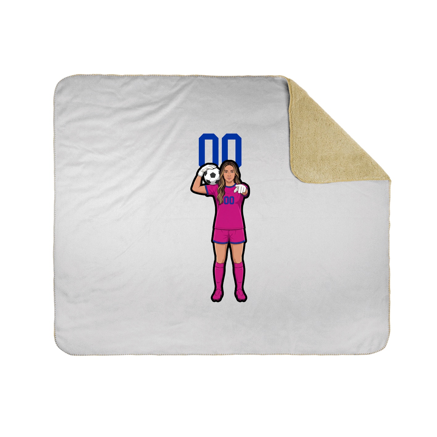 Throw Blanket — Number Top in White