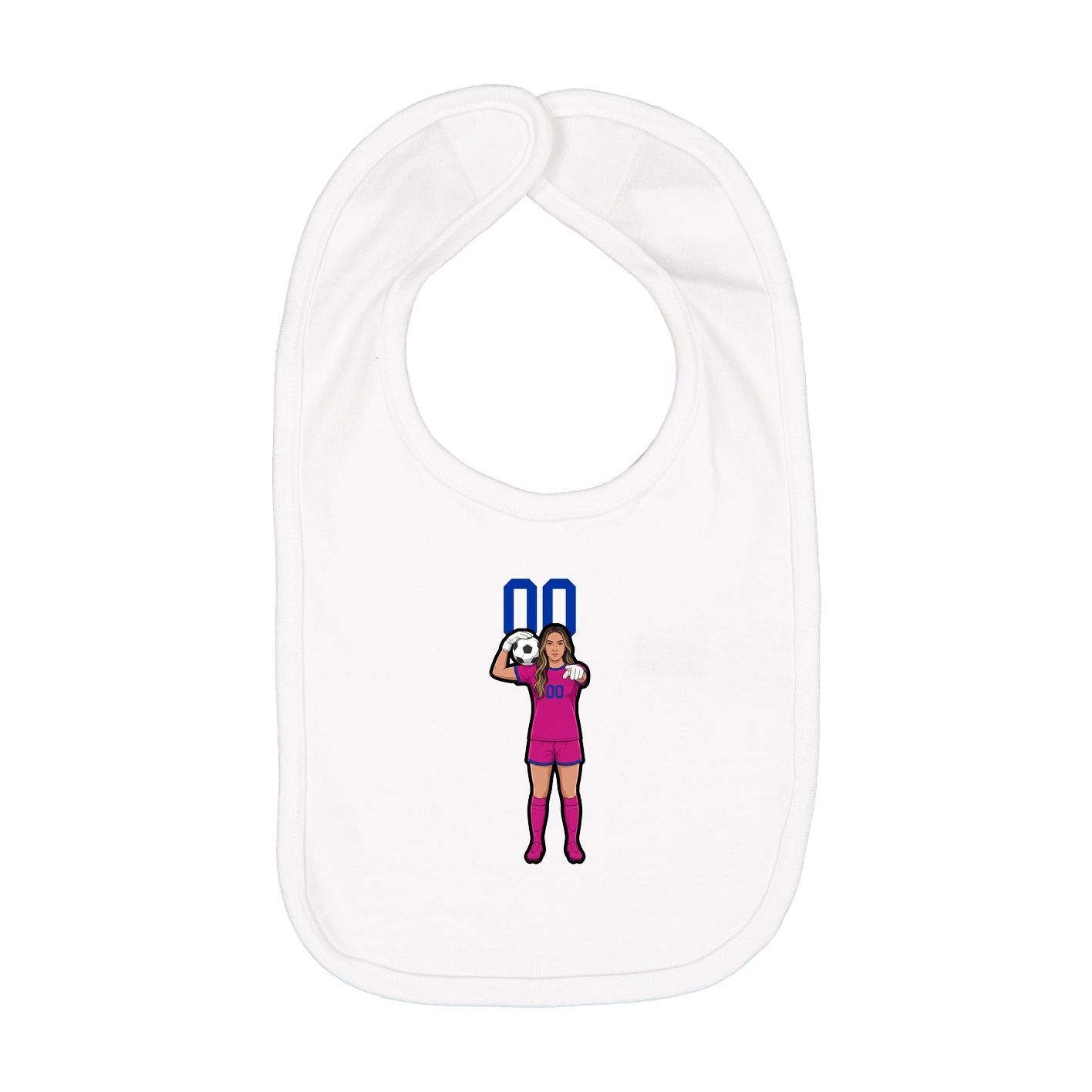 Infant Bib — Number Top in White
