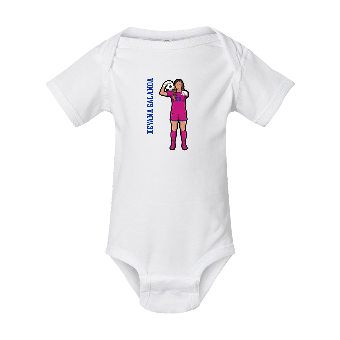 Baby Onesie — Name Vertical in White