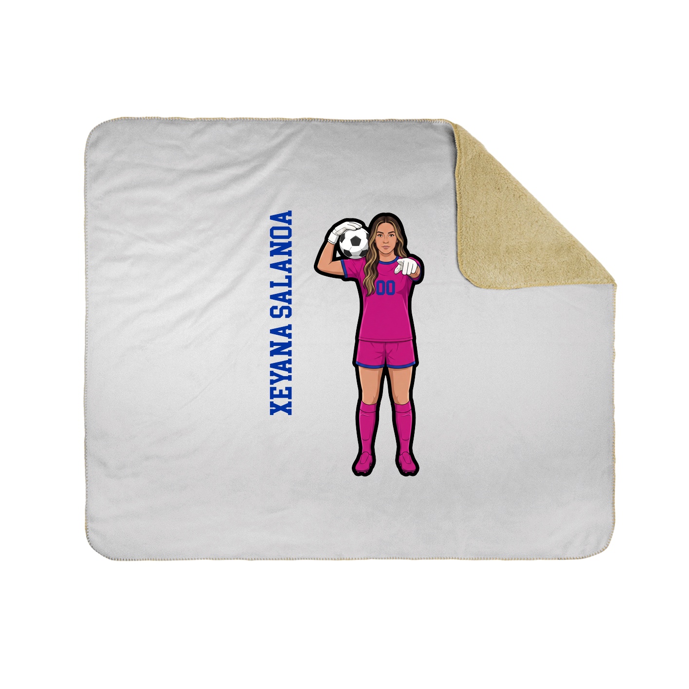 Throw Blanket — Name Vertical in White