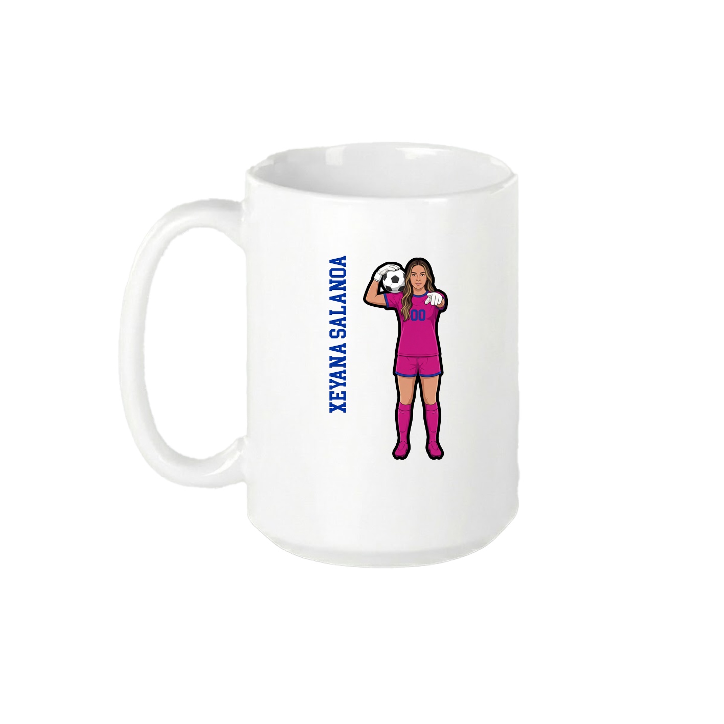 15oz Coffee Mug — Name Vertical in White