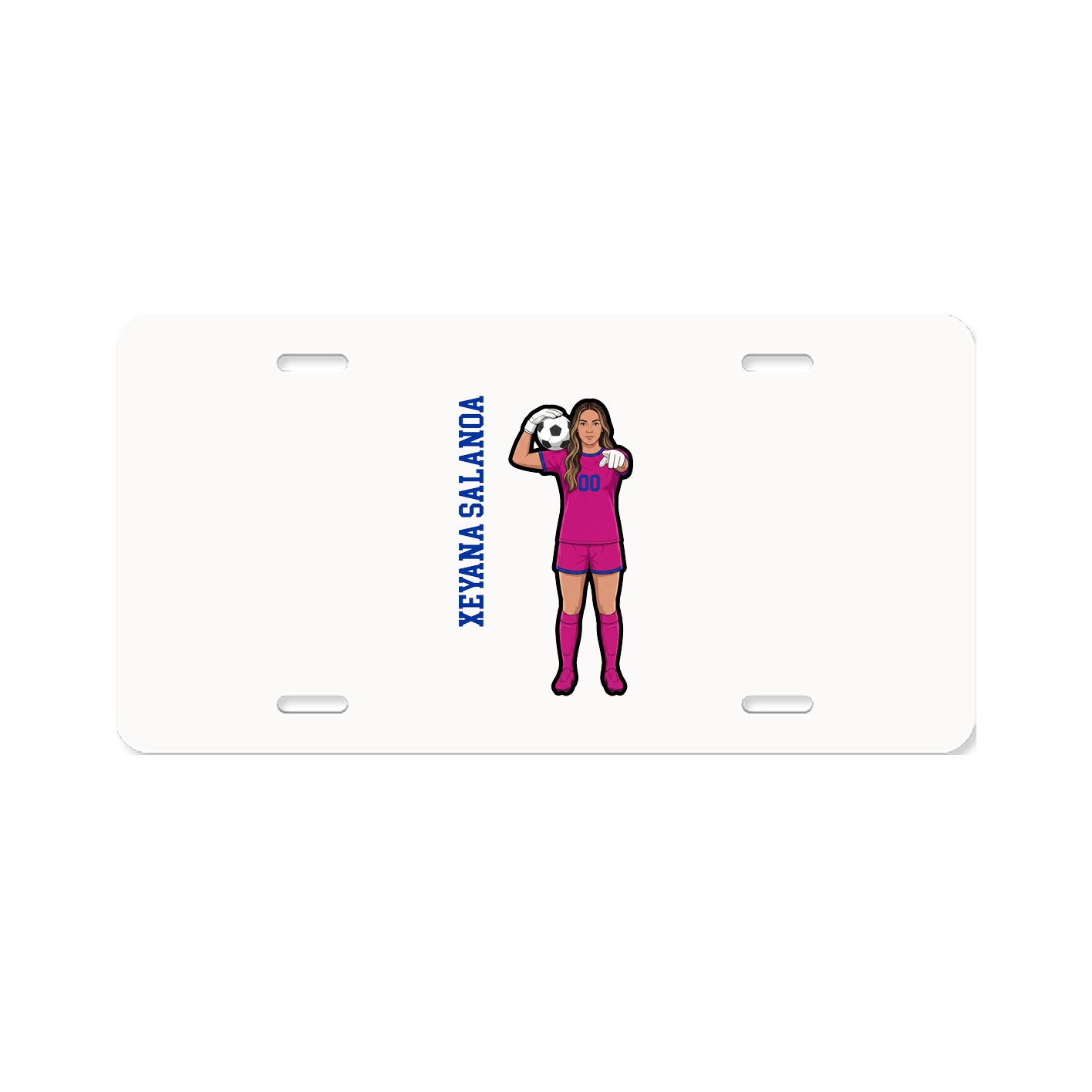 License Plate — Name Vertical in Classic