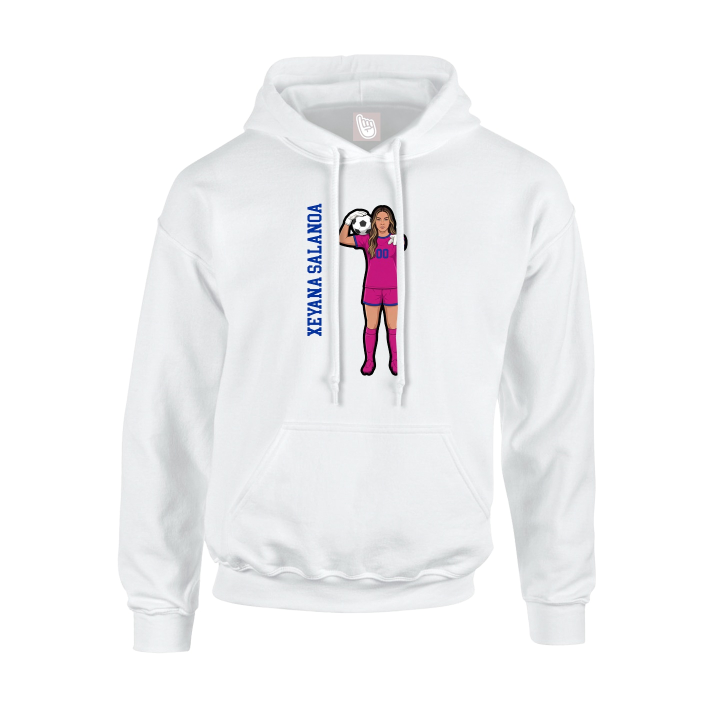 Hoodie — Name Vertical in White