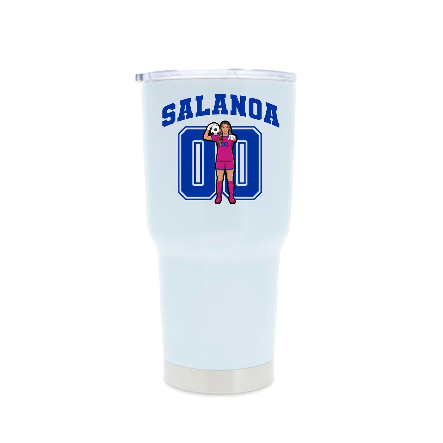 30oz Stainless Steel Tumbler — Number in White