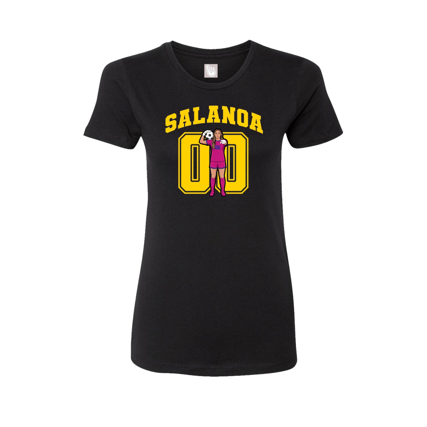 Fitted Women's Tee — Number in Black