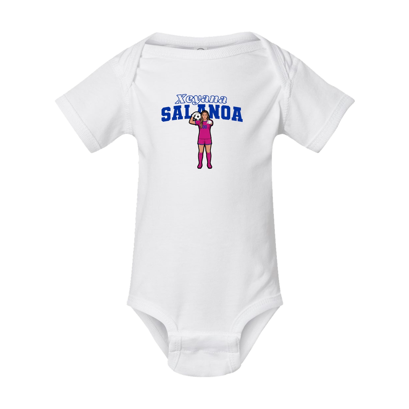 Baby Onesie — Name Arch in White