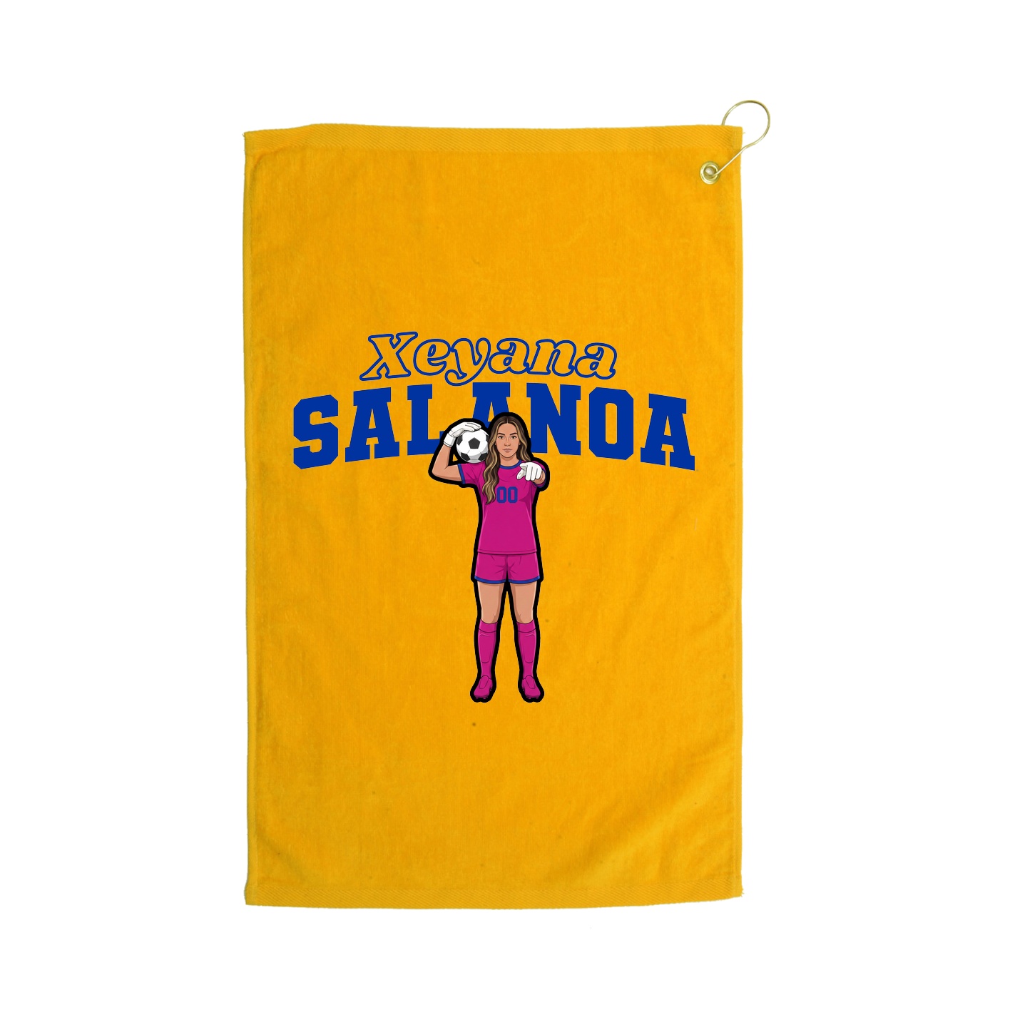 Golf Towel — Name Arch in Gold