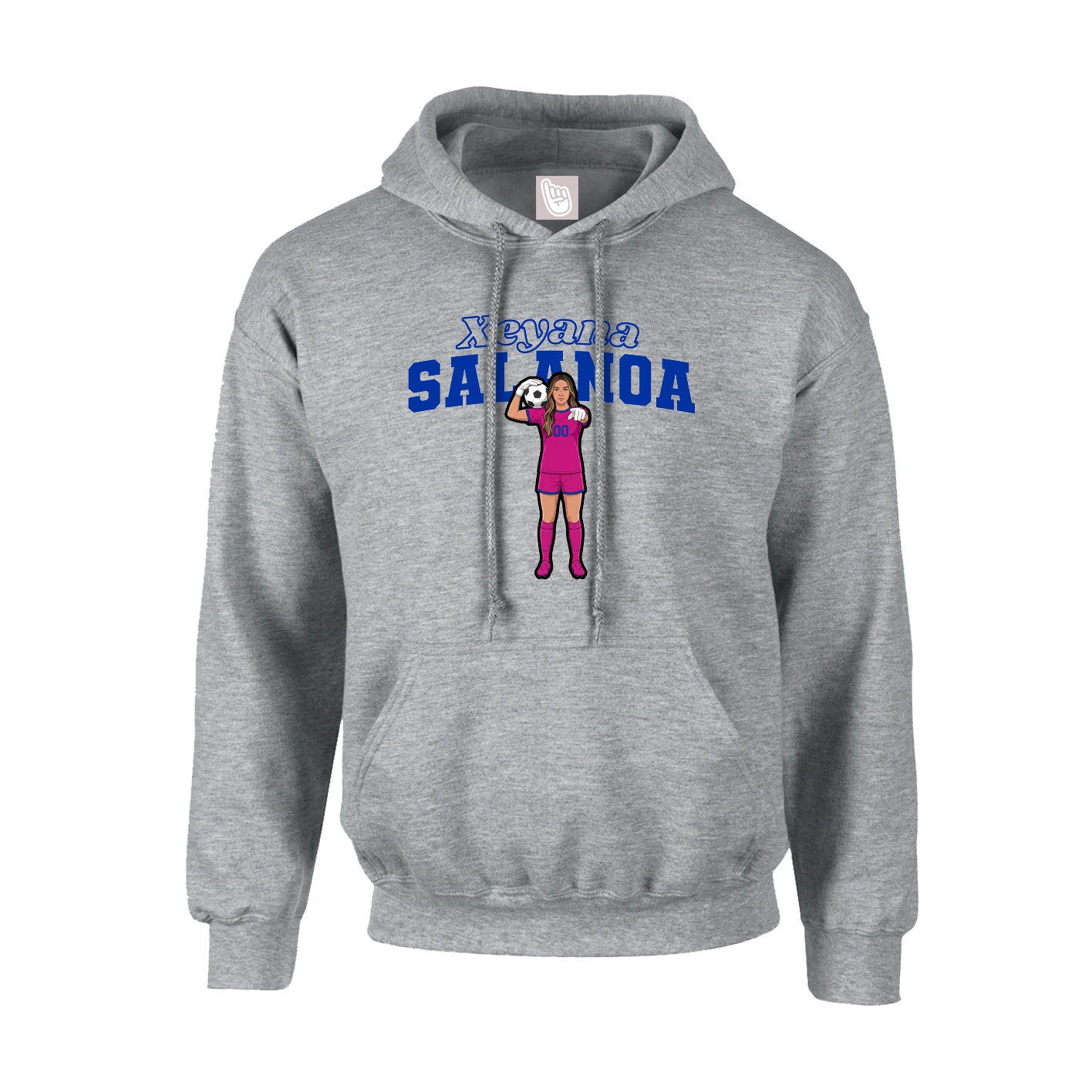 Hoodie — Name Arch in Grey