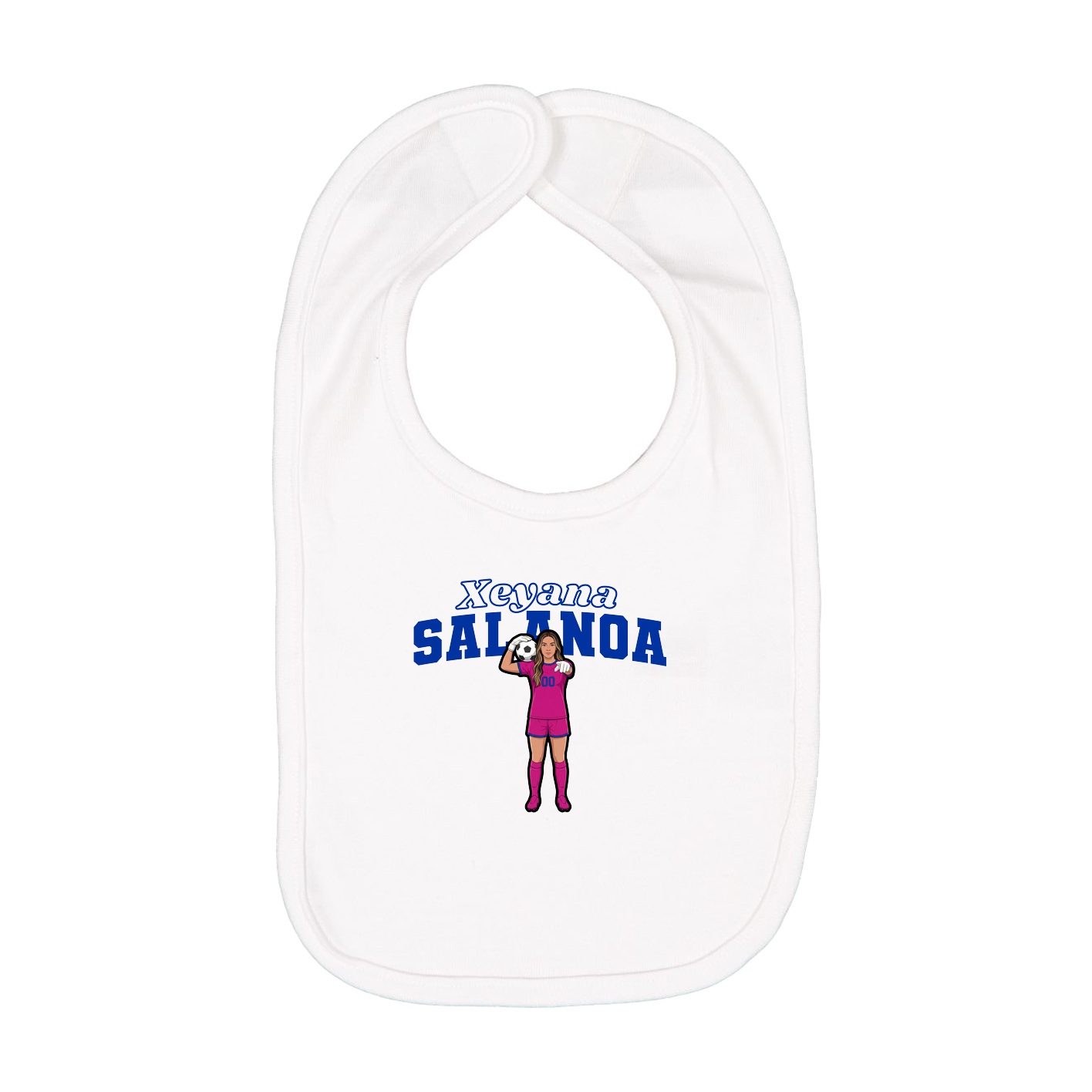 Infant Bib — Name Arch in White