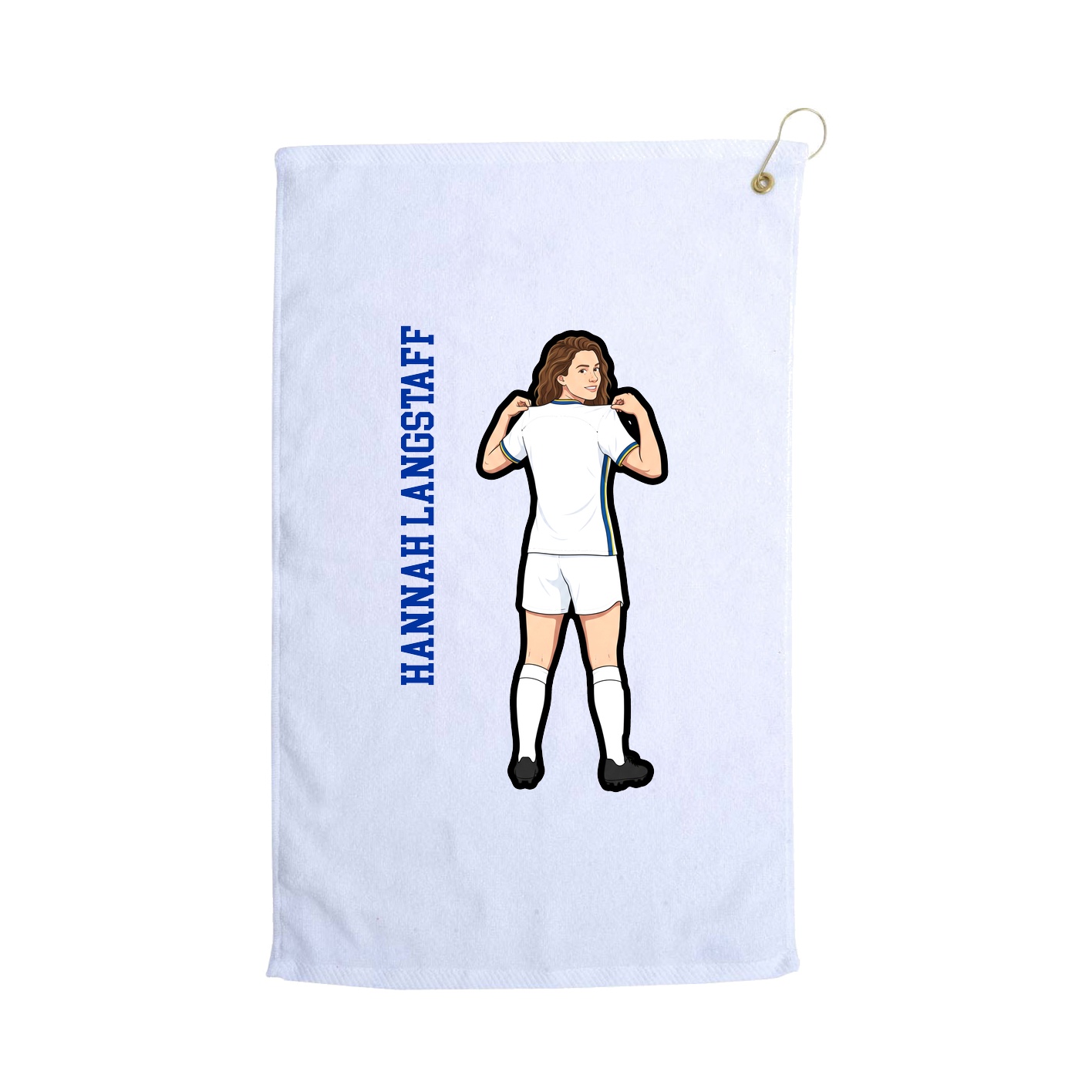 Golf Towel — Name Vertical in White